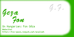 geza fon business card