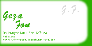 geza fon business card